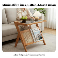 Minimalist design C-Shaped Sofa Table Japanese Aesthetic C-Shaped Tray Table Space-Saving Living Room Furniture Multi-Purpose for Apartment Dwellers, Homeowners, Home Workers, Bedroom, Balcony, Small Spaces