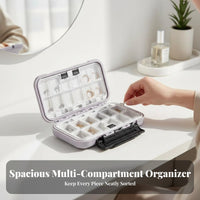 Anti-Oxidation Compartmentalized Jewelry Case Large Capacity Multi-Compartment Organizer Adjustable Compartments retrieveory Container Keeps Items Organized for on-the-goers, Crafters, bureau Top, Bedroom, Drawer, Closet