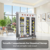 Rust Resistant Stainless Steel Service Cabinet Lockable Glass Door Emergency Cabinet Heavy Duty Community Convenience Station Large Capacity for Residents, Property Managers, Hospital, School, Office Building, Supermarket