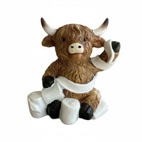 Funny Cow Bathroom Ornament 3D Printed Lavatory Cow Statue for Desktop