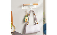 Wall-Mounted Coat Rack Shelf Minimalist Wood Wooden Bar Rack Smooth Finish Entryway Wall Organizer for Hallway, Bedroom