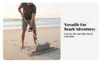 Stainless Steel Beach Rake Sturdy Duty Metal Beach Sifting Shovel Treasure Sand Spoon Non-Slip Grip for Beachcombers