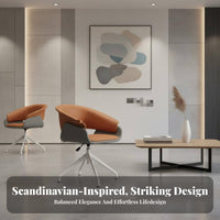 Adjustable Height Upholstered Pedestal Chair Modern design Seating Furniture 360-Degree rotate Minimalist Aesthetic for Receptionists, Office Workers, Reception Area, Living Room, Vanity, Bedroom
