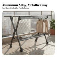 Strong Load-Bearing Foldable Clothes Drying Rack Sturdy and Long-Lasting Collapsible Laundry Airer Rust-Resistant Portable Clothes Horse Large Capacity for Apartment Dwellers, Families, Homeowners, Balcony, Indoor, Outdoor, Bedroom