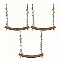 3 Pieces Parrot Perch Swing Rope Straps Parrot Swing Hanging Bird Perch Foliage-coveredWrapped Pet Accessory for Parrots, Aviary