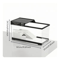 Turtle Tank with Basking Platform Easy to Clean Reptile Enclosure with Ramp