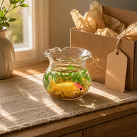 Dollhouse Aquatic Aquarium Flared Rim Mini Aquatic Bowl Mini Bowl Aquarium Clear Finish Scale Aquarium Realistic Look