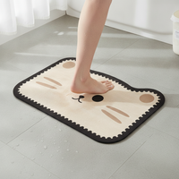 Cartoon Diatomaceous Earth Bath Mat Non-Slip Absorbent Shower Room Floor Mat