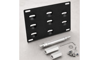 Vehicle Registration Plate Bracket with Tow Hook Rod Adjustable Tow Hook Vehicle Registration Plate Bracket Easy Install for Car Enthusiasts