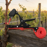 Clamp-Type Head Manual Plant Tying Machine Metal Body Plant Tying Machine Long Handle Garden Binding Tapener for Vineyard Workers, Gardeners, Vineyards, Greenhouses, Nurseries