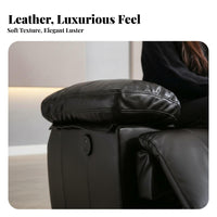 Full Recline Home Theater Seat Adjustable spine supportrest Pushrear Recliner stretchable Footrest Single Sofa Plush Cushioning for Seniors, Movie Lovers, Adults, Living Room, Office, Bedroom