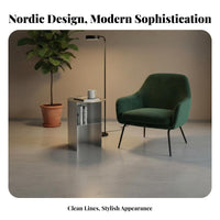 Nordic Design Bedside Stand Minimalist Design Curved Metal Accent Table Sturdy Construction Nightstand Space-Saving for Apartment Dwellers, Homeowners, Interior Designers, Bedroom, Small Areas, Living Room, Entryway