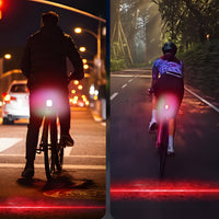 Long Battery Life Waterproof LED Cycle Warning Light Multiple Modes Laser Cycle Tail Lamp Ultra Bright USB Rechargeable Bike Rear Lamp Strobe for Night Riders, Cyclists