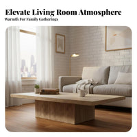 Rustic aesthetic dual-Level Coffee Table Distressed Finish Rectangular rectangular slab Table Minimalist Design Living Room Furniture Sturdy Construction for Apartment Dwellers, Interior Designers, Office Managers, Small Apartments, Lounge Area