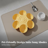 Easy to Clean 6 Compartment Pet Feeder Material 6 Bowl Pet Dish Polished Edges for Small Dog Owners, Mealtime, Indoors, Kitchen