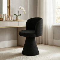 High-Resilience Sponge Swivel Accent Chair Black Velvet Swivel Chair