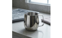 Pouring Spout Milk Frothing Pitcher Polished Finish Coffee Frothing Pitcher Side Handle Stainless Steel Milk Jug Rounded Body for Cafe