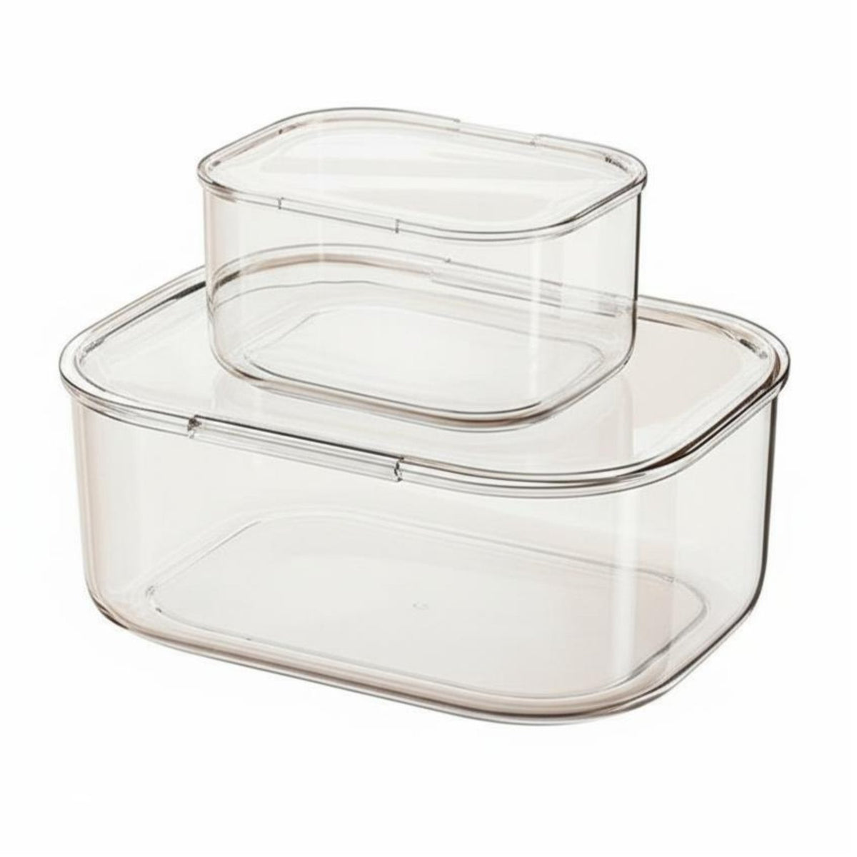 Multipurpose Clear Stackable Box with Lid Space Saving Stackable Lidded Container Large Capacity Desktop Organizer Long-Lasting for Home Organizers, Office Workers, Dorm Room, Bedroom, Bathroom, Kitchen