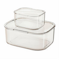 Multipurpose Clear Stackable Box with Lid Space Saving Stackable Lidded Container Large Capacity Desktop Organizer Long-Lasting for Home Organizers, Office Workers, Dorm Room, Bedroom, Bathroom, Kitchen