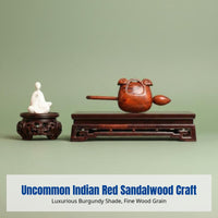 Rosewood Fish Gong, Small Portable Indian Red Sandalwood, Hand-Carved Buddhist Instrument for Home