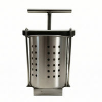 Manual Vegetable Press with Basket Compact Fruit Press with Stainless Steel Basket Rust-Resistant for Home Cooks