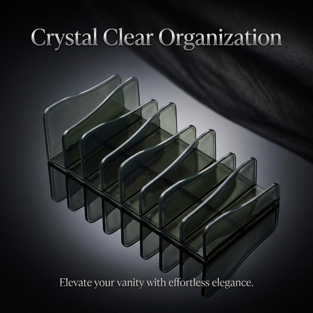 Make Up Organiser Storage, Clear Acrylic Cosmetic Organizer with Dividers, for Bedroom Vanity and Bathroom Counter, Box