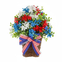 Lifelike Flowers Entryway Wreath Basket Easy to Hang Hanging Flower Basket Indoor Outdoor Use Hanging Floral Wreath Fade-Resistant for Porch, Wall