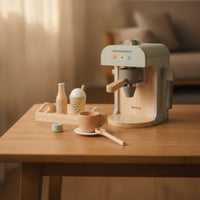 Wooden Coffee Machine Toy Safe Wooden Coffee Maker Toy Pastel for Nursery, Kids