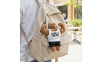 Soft Toy Bear Keychain Humorous Bear Keychain with Crab Clasp Key Loop Cute Fuzzy for Gym Goers, Backpacks, Handbags