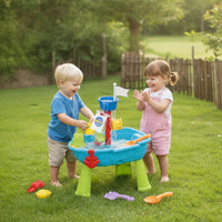 Pirate Ship Sand and Water Table Playset Sensory Pirate Ship Water Table Interactive for Young Children, Kids, Outdoor, Backyard, Sandbox