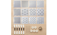 Hand-Stitching Sashiko Embroidery Template Kit Reusable Sashiko Starter Kit with Stencils Geometric Finger Cots with Thimble Allall-Inclusive for Crafters, Beginners, Diy Crafts, Mending Projects