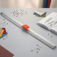 Sliding Cutting Ruler Handguard Aluminum Cutting Ruler Craft Tool Graduated Scale Scratch Protection for Sewing