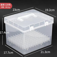 Marker Pen Storage Box with Hard Base and Dividers, 80-Color Capacity