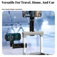 Rotating Black Clamp-on Phone Stand Adjustable Phone Holder for Travel