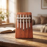 5 Note Thumb Piano Portable Acacia WoodCompact Musical Instrument for Beginners, Music