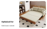 Pull-extendable Double Daybed Nordic aesthetic Sleeper Sofa Space-Saving transformable Couch for Small Apartment Dwellers, Homeowners, Living Room, Home Office