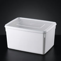 Storage Box with Ice Tray and Lid for Cocktails Drinks, Thickened Large Capacity Rectangular Ice Making Tray, Durable White Plastic, 1 Pack
