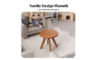 Cherry Wood Dollhouse Round Tea Table DIY Miniature Round Table Long-Lasting for Hobbyists, Collectors, Room Box, Miniature Scene