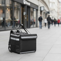 Expandable Food Delivery Backpack with Dividers Thermal Food Delivery Backpack with Reflective Strip Sturdy for Couriers