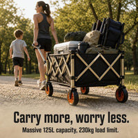 NF833 Outdoor Foldable Portable Camping Cart with Silent Wheels