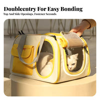 Lightweight Expandable Pet dorsalpack Breathable Design foldable Cat dorsalpack Large View viewing panel pet Transport Bag 3-method Carry for Small Dog Owners, Travelers, Travel, veterinarian Visits, strolling, outdoordoor