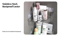 Drillnon-Drill Installation Corner Organizer No Drilling Bathroom Organizer Rust-Proof Wall Shelf Rustproof for Homeowners, Students, Families, Kitchen, Shower, Dorm Room