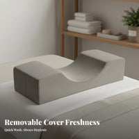 Washable Cover U-Shaped Lash Pillow Breathable Eyelash Extension Pillow Built-in Tool Tray for Beauticians, Estheticians, Facial Treatments