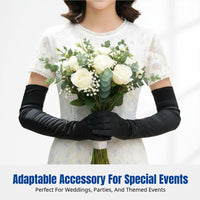 Long Silk Stretch Gloves, Vintage Party Cosplay, Women's Bridal Accessory