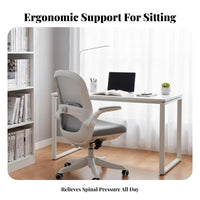 Height Adjustable Ergonomic Student Desk Chair ergonomic spinalrest Rolling Mesh Chair quiet-rolling casters rotating Seat 90° Flip-up Armrests for Students, Teenagers, Children, Study Room, Workspace, Bedroom