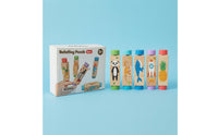 5 Pieces Early Learning Wooden Rotating Puzzle Smooth Cylindrical Block Puzzle Multicolor Picture Block Toy Hand-Held for Children, Kids