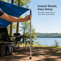 Telescopic Aluminum Tent Pole for Outdoor Camping Tarp and Awning Support