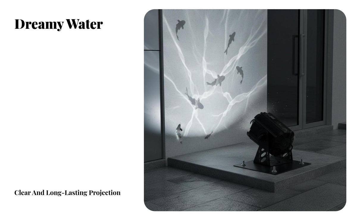 Waterproof LED Aquatic Creature Pattern Beam Light Crisp Projection Water Wave Light Illuminator Adjustable Beam Angle for Gardens, Garden