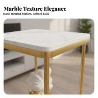 Sintered Stone Upper surfaceTier Accent Table Luxury Design 2-Tier Display Holder Multi-Functional Plant Stand Space-Saving Design for Homeowners, Apartment Dwellers, Interior Decorators, Living Room, Entryway, Hallway, Corner Areas