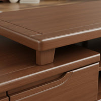 Extendable TV Stand Solid Wood Construction Retractable Entertainment Center Modern Wooden Media Console for Small Apartment Dwellers